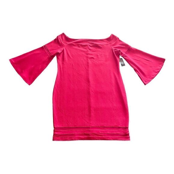 Bold Elements Red Off the Shoulder Bell Sleeve Bodycon Midi Dress SZ 3X BNWT - Picture 2 of 14